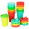 Rainbow Party Pack - Reusable Toddler Cups - Kids Cups and Snap On Lids for Ages 9 Months and Up - 20 Count